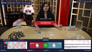 Live Game of Dragon Tiger by Developer Ezugi at 1xBet Casino