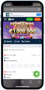 20Bet móvil app