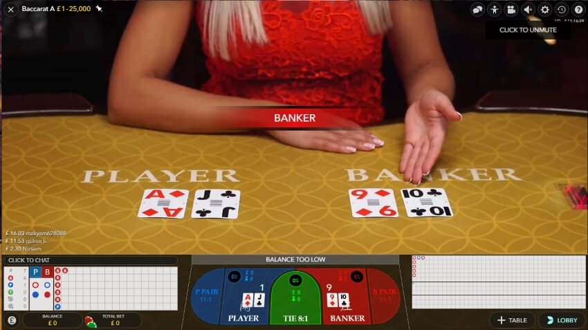32Red Casino Offers Evolution Gaming Baccarat