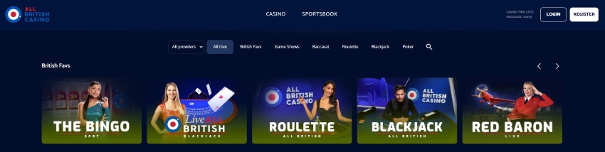 All British Casino Live Games