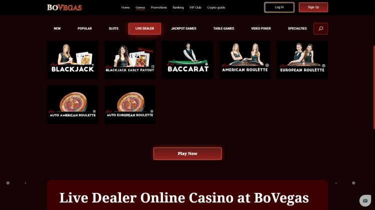 BoVegas Casino Live Casino
