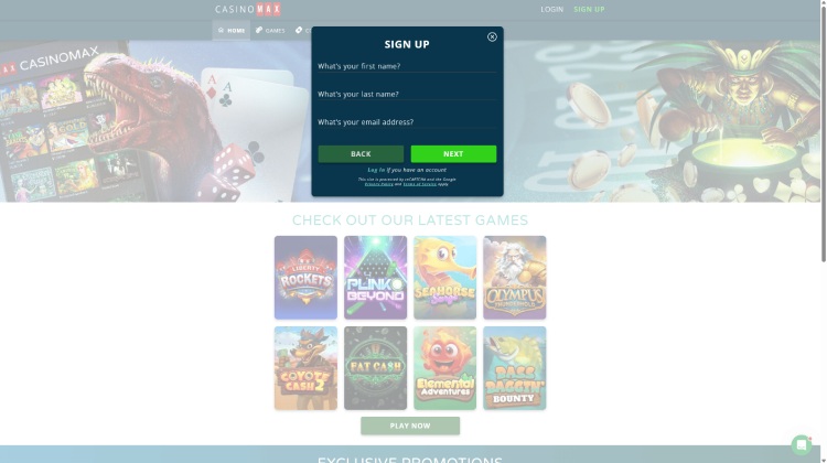 Registration Process at CasinoMax