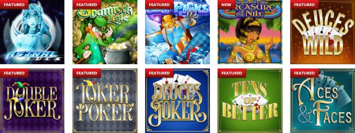Slots and Video Poker games at DomGame Casino