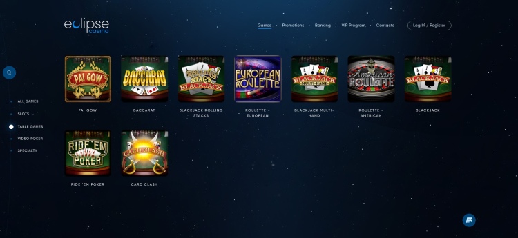 Eclipse Casino Table Games