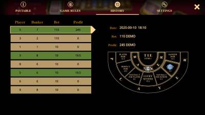 Bets History Option of Baccarat 777
