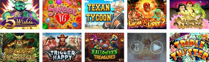 The diverse slots collection at Exclusive Casino