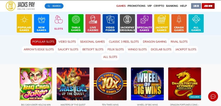 Slots at JacksPay Casino