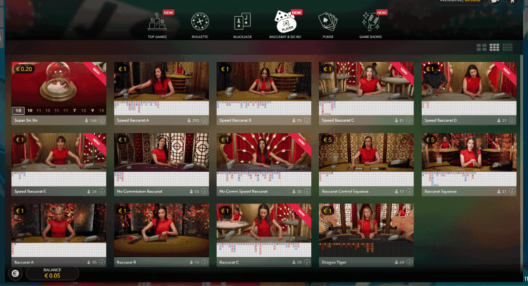 Play Live Dealer Baccarat at Wunderino