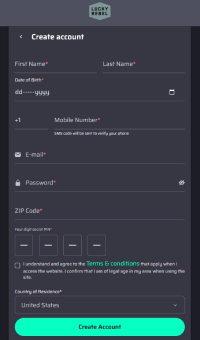 Lucky Rebel Registration