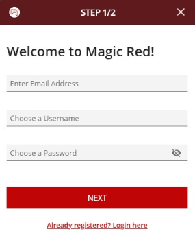 Register at Magic Red Casino