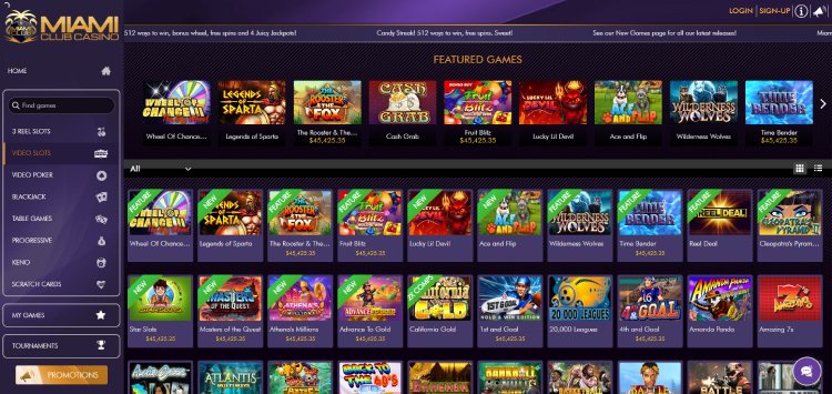 Slot Games at Miami Club Casino