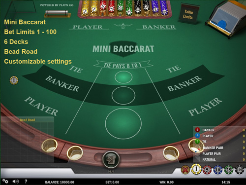 Mini Baccarat powered by Play n' GO