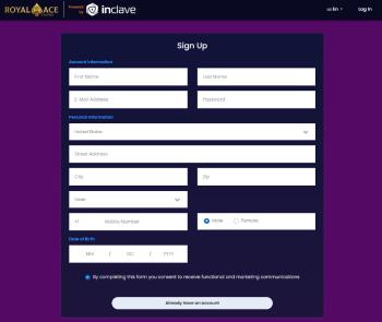 Registration at Royal Ace