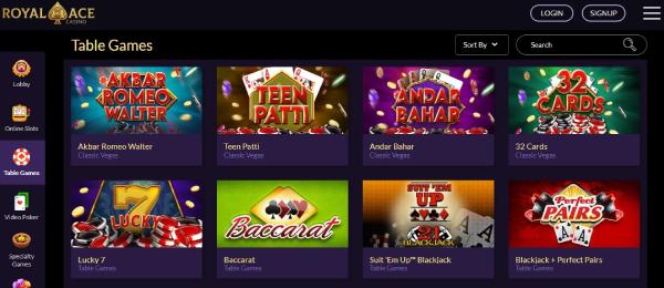 Royal Ace Table Games