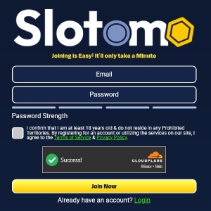 Registration Process at Slotomo