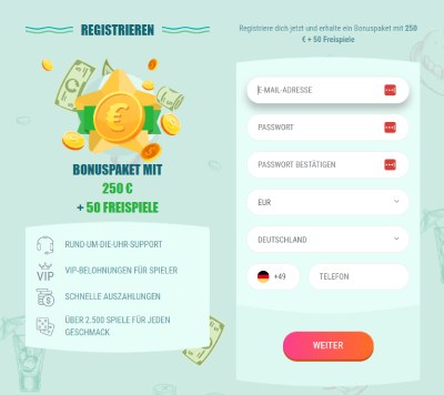 Spinia Casino Registration