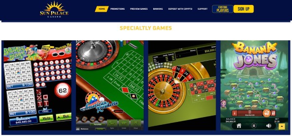 Sun Palace Casino Specialty Games