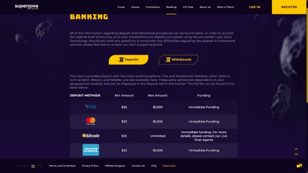 Supernova Casino Mobile