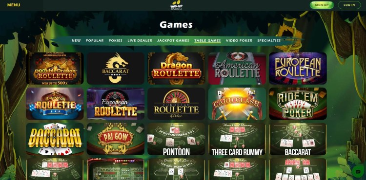 Two Up Casino Table Games